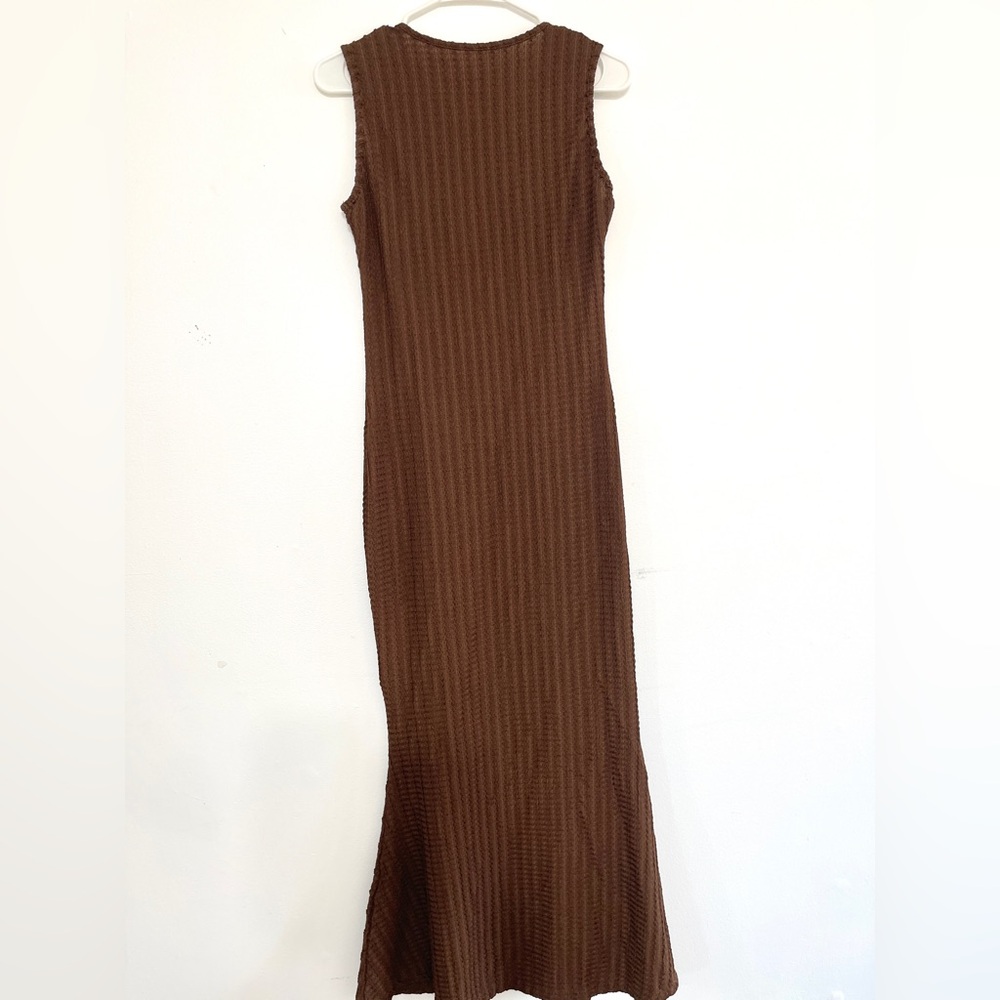 Brown Waffle bodycon dress SHEIN